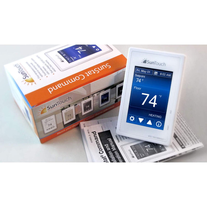 SunTouch SunStat Command Programmable Thermostat 500850-SB for Radiant Heating Floors, 120V/240V with Built-in GFCI