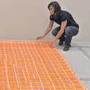 SunTouch TapeMat Electric Under Floor Heating Mat with 1/8" Thick Cable, 240 V, Open-Weave Orange Mesh for Commercial and Residential, Installs Beneath Tile, Stone, Laminate