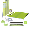 Profilitec Waterproof Linear Shower Kit: 52"x44" Off-set Shower Pan (Tray), Center Outlet Channel Body Drain and Cover