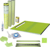Profilitec Showertec Waterproof Linear Shower Kit with 52" x 44" Offset Pre-Sloped Shower Pan, Center Drain Channel and Tileable Cover, Complete Vapor-Tight Tile-Ready Shower System