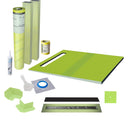 Profilitec Waterproof Linear Shower Kit: 52"x44" Off-set Shower Pan (Tray), Center Outlet Channel Body Drain and Cover