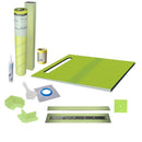 Profilitec Waterproof Linear Shower Kit: 52"x44" Off-set Shower Pan (Tray), Off-set Outlet Channel Body Drain and Tileable Cover