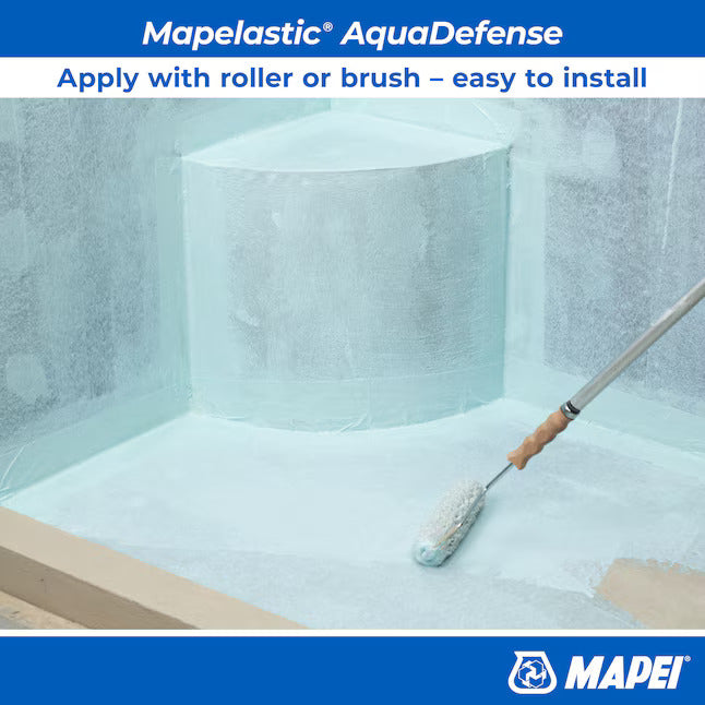 Mapei Mapelastic Aquadefense Waterproofing and Crack Isolation Membrane, Quick-drying, Waterproofing, Anti-fracture and Crack Isolation Membrane, Shower Flooring Underlayment for Residential and Commercial Environments, 5 Gal Pail (01968)