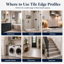 Wintermo Tile Edge Protection Profile Trim, 10-Piece Pack, 8 Ft Length, Metal Tile Edging for Wall and Floor Tile Finishing