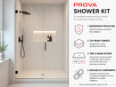Prova Waterproofing Shower Kit: Shower Tray, Bonding Flange, Waterproofing Membrane and Grate Assembly, Strainer, Joint Sealant