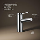 Kohler 99491-4-CP Elate® Single-Handle Bathroom Sink Faucet with Metal Pop-Up Drain, Polished Chrome, 1.2 GPM