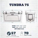 YETI Tundra 75 Hard Cooler, Functional, Rugged, Heavy and Luggable, White
