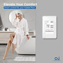 OJ Microline Radiant Floor Heating WiFi Programmable Touchscreen Thermostat For Home, with Bluetooth, Floor Temperature Sensor, Built-in GFCI, for Indoor Underfloor Radiant Heating System UWG4-4999