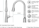 Pfister Neera Kitchen Faucet with Pull Down Sprayer, High Arc Kitchen Sink Faucet with Pull Out Spray Head, Transitional Home Décor, Single Handle Kitchen Faucets, 1-Hole