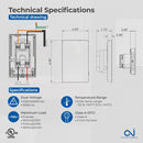 Drexma Power Module with LED USG5-4000 for Electric Radiant Floor Heating, Relay with Class A GFCI, Multi Voltage, For 120/240 V Heating Cables, For Use with Programmable Touchscreen Smart WiFi Thermostat