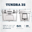 YETI Tundra 35 Hard Cooler, Functional, Rugged, Heavy and Luggable, White