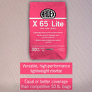 Ardex X 65 Lite, Lightweight Universal Tile and Stone Mortar, 30 Lbs Bag, Versatile, High-Performance, Sag and Water Resistant Flooring Underlayment for Interior and Exterior Applications, Gray, 40801