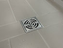 Prova Shower Drain Kit with Bonding Flange and Grate Assembly (Drain Cover) for Tile Shower Floor Waterproofing Systems