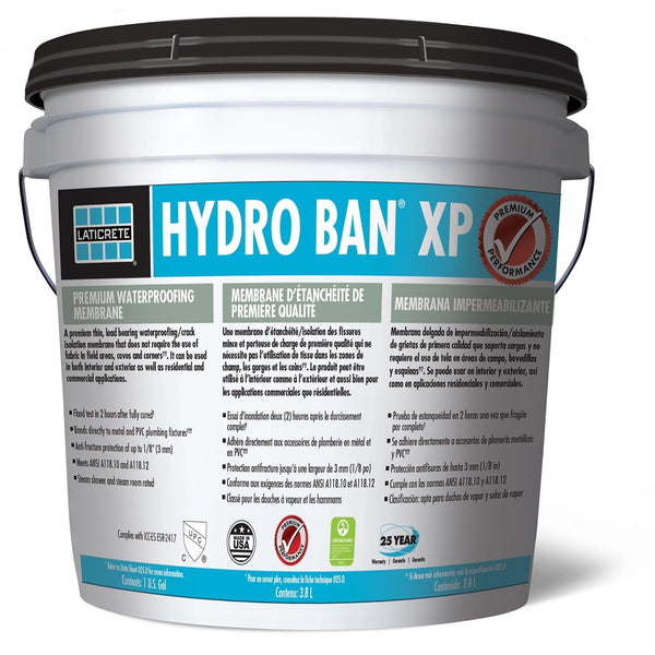 Laticrete Hydro Ban XP Waterproof Self-Curing Liquid Anti-Fracture Membrane, 1 Gal