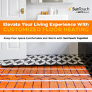 SunTouch TapeMat Electric Under Floor Heating Mat with 1/8" Thick Cable, 120 V, Open-Weave Orange Mesh for Commercial and Residential, Installs Beneath Tile, Stone, Laminate