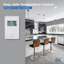 OJ Microline Thermostat with Built-in GFCI UTN4-4999. Non Programmable Thermostat for Radiant Floor Heating System, Dual Sensing and Dual Voltage 120v & 240v Capabilities. Includes Floor Sensor