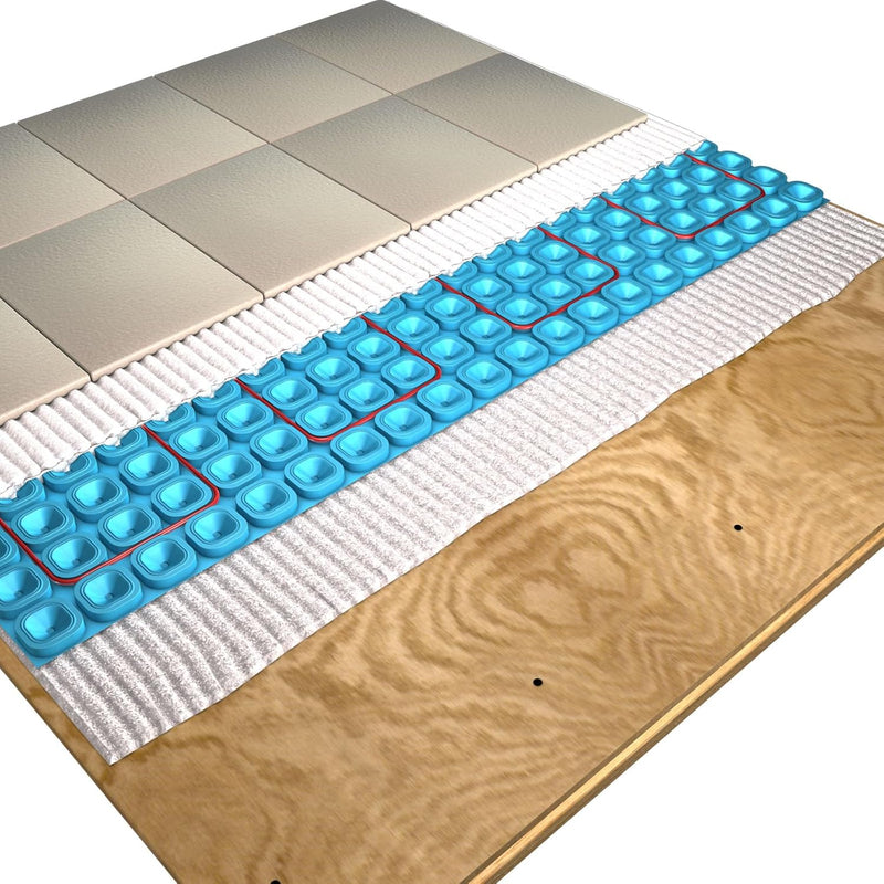 Mapei Mapeheat, 7/32" Thick, Lightweight, Uncoupling, Crack Isolation and Waterproofing Membrane Underlayment Mat, 9 Sq Ft (0.84 Sq M) Sheet, for Radiant Floor Heating System Installation, 2855925