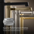 Kohler 99491-4-CP Elate® Single-Handle Bathroom Sink Faucet with Metal Pop-Up Drain, Polished Chrome, 1.2 GPM