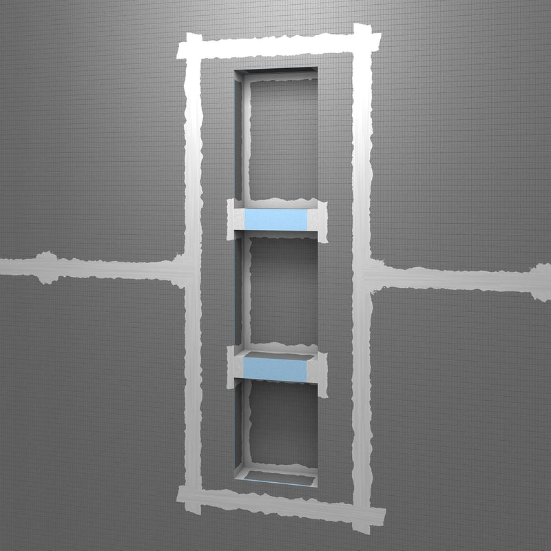 Wedi "Lean" Prefabricated Durable Polystyrene Building Panel Waterproof Shower Niche, 16 Inch x 42 Inch, with Adjustable Removable Shower Shelf, for Tiled Shower Surrounds, US3000024