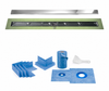 Profilitec Showertec Linear Shower Drain Kit with Center Outlet Bonding Flange Channel Body, Grate Cover, Waterproofing Band, and Putty Knife