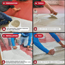 MD TT8004RED82R Prova Flex Uncoupling Underlayment Membrane 269 Sq Ft Roll, 82', Floor Underlayment for Ceramic, Porcelain Tiles in Heavy Stress Areas
