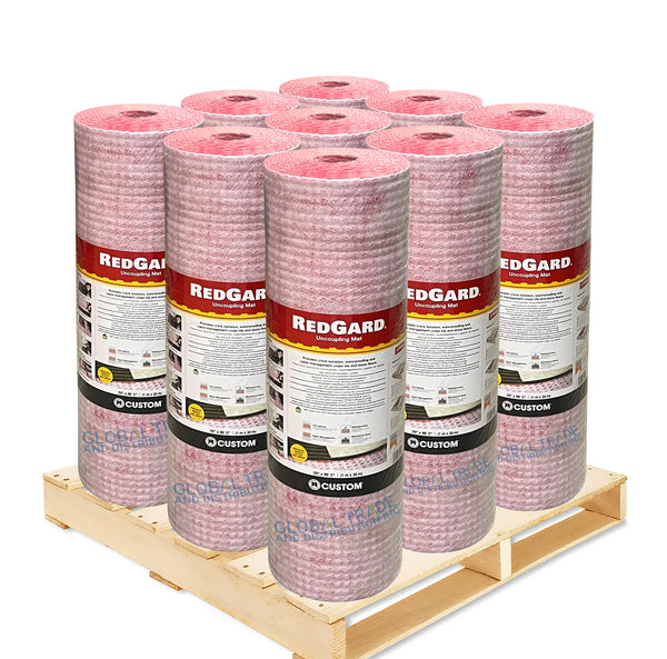 Custom Building Products RedGard Uncoupling Waterproofing Membrane 323 Sq Ft Roll for Ceramic Tile and Stone Tile, Anti-Fracture, Crack-Isolation Mat, 1/8" Flooring Underlayment (9 Rolls Bundle)