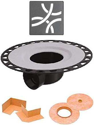 All-in-one Shower Drain Kit with 2" Horizontal ABS Bonding Flange, 4" Grate Assembly