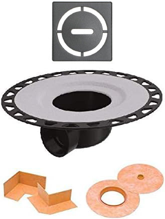 All-in-one Shower Drain Kit with 2" Horizontal ABS Bonding Flange, 4" Grate Assembly