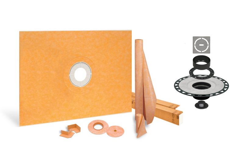 All-in-one Waterproof Shower Kit with 38"x60" Center Tray, 2" Flange and 4 " Drain Cover