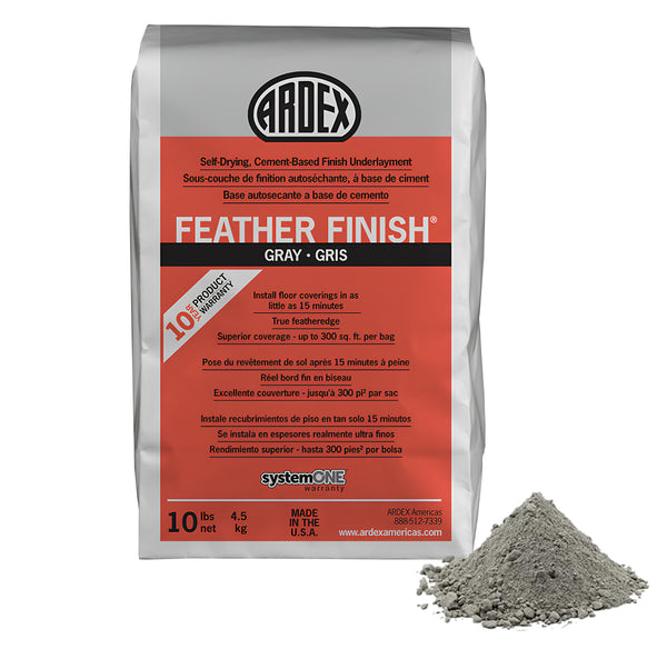 Ardex Feather Finish, Self-Drying, Cement Based Finishing Underlayment Bag, Gray, 10 lbs Bag