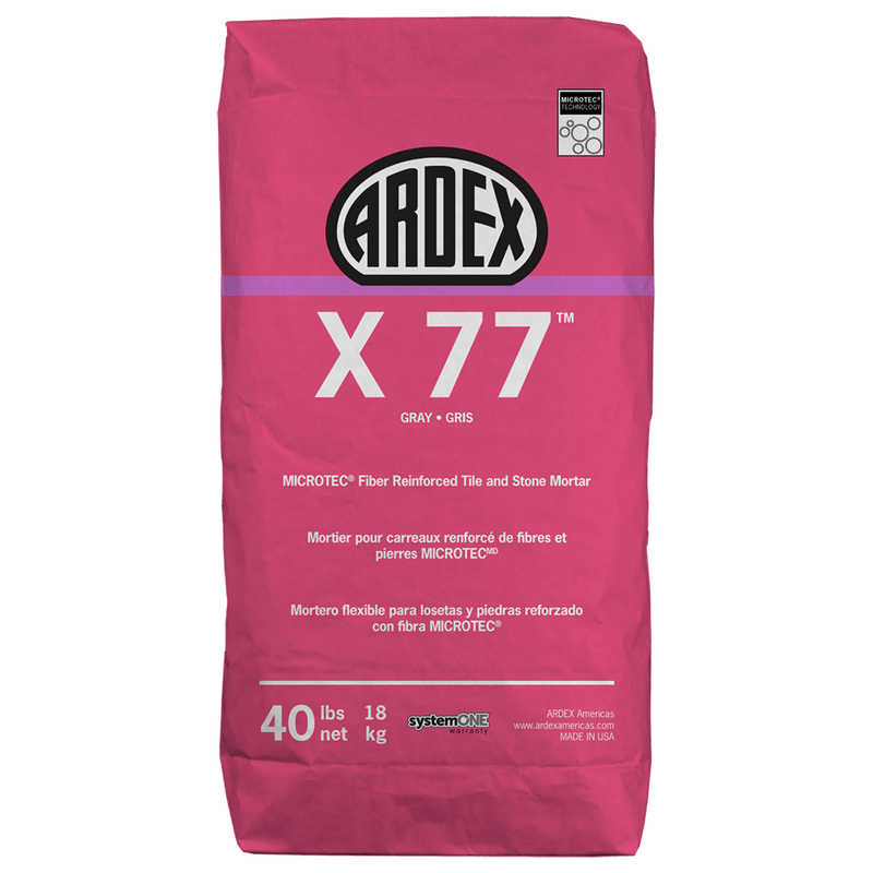 Ardex X 77 Gray Microtec Fiber Reinforced Tile and Stone Mortar 40 Lbs Bag