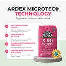 ARDEX X 90 Outdoor MicroteC3, Rapid-Set, Cement-Based Flexible Thinset Mortar, Freeze Thaw Resistant Flooring Underlayment for Stone, Ceramic Tile for Exterior Applications - 40 lb (18 kg) Bag, Gray (25930)