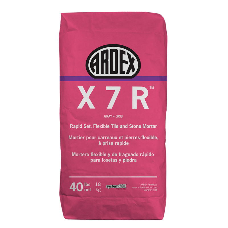 ARDEX X7 R Tile Mortar – 40 lb (Grey) – Fast-Setting, Flexible Thinset for Porcelain, Ceramic, Natural Stone & Mosaic Tiles – Interior/Exterior Use, Sag-Resistant, Grout in 3 Hours, Easy Application