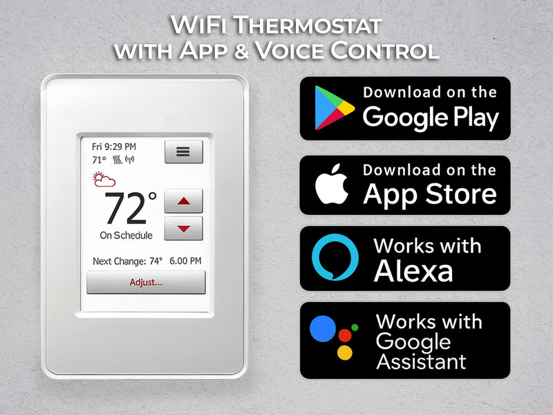 ARDEX FLEXBONE Smart WiFi Programmable Thermostat UH930 for Radiant Heating Floors, for 120V/240V Heating Cables