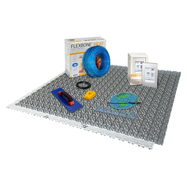 Ardex Flexbone Electric Radiant Floor Heating Kit with Heating Uncoupling Membrane UH905, Heat Cable (Heating Wire), Thermostat, and Safe Installation Tools