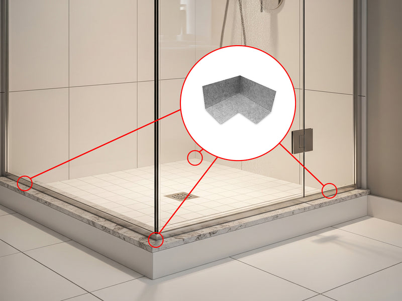 Ardex TLT 704 Modified Polyethylene Preformed Shower Waterproofing Membrane Inside Corners, 5 Mil Thick, with a Non-Woven Polypropylene, 90 Degree, for Ceramic Tile Flooring Underlayment