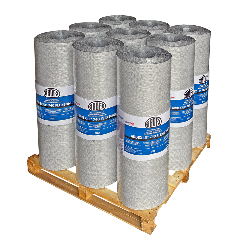 ARDEX FLEXBONE UI 740 Uncoupling Waterproof Crack Isolating Membrane 215 Sq Ft Rolls 1/8" Thick, Load Bearing Floor Underlayment for Ceramic, Porcelain Tiles in Heavy Stress Areas (9 Rolls Bundle)