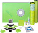 Profilitec Showertec Complete Waterproof Shower Kit with 32" x 60" Center Tray, Drain Kit, Curb, Foiltec Membrane System and 4" Drain Cover for Tile-Ready Shower Installations