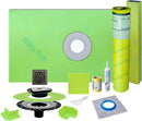 Profilitec Showertec Complete Waterproof Shower Kit with 32" x 60" Center Tray, Drain Kit, Curb, Foiltec Membrane System and 4" Drain Cover for Tile-Ready Shower Installations