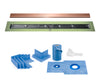 Profilitec Showertec Linear Shower Drain Kit with Center Outlet Bonding Flange Channel Body, Grate Cover, Waterproofing Band, and Putty Knife