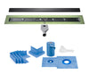 Profilitec Showertec Linear Shower Drain Kit with Center Outlet Bonding Flange Channel Body, Grate Cover, Waterproofing Band, and Putty Knife