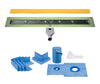 Profilitec Showertec Linear Shower Drain Kit with Center Outlet Bonding Flange Channel Body, Grate Cover, Waterproofing Band, and Putty Knife