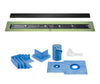 Profilitec Showertec Linear Shower Drain Kit with Center Outlet Bonding Flange Channel Body, Grate Cover, Waterproofing Band, and Putty Knife