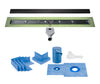 Profilitec Showertec Linear Shower Drain Kit with Center Outlet Bonding Flange Channel Body, Grate Cover, Waterproofing Band, and Putty Knife