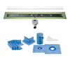 Profilitec Showertec Linear Shower Drain Kit with Center Outlet Bonding Flange Channel Body, Grate Cover, Waterproofing Band, and Putty Knife