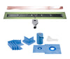 Profilitec Showertec Linear Shower Drain Kit with Center Outlet Bonding Flange Channel Body, Grate Cover, Waterproofing Band, and Putty Knife