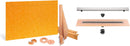 All-in-one Waterproof Linear Shower Kit with 76"x38" Off-set Tray, Center Drain, Grate
