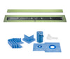 Profilitec Showertec Linear Shower Drain Kit with Center Outlet Bonding Flange Channel Body, Tileable Grate Cover, Waterproofing Band, and Putty Knife