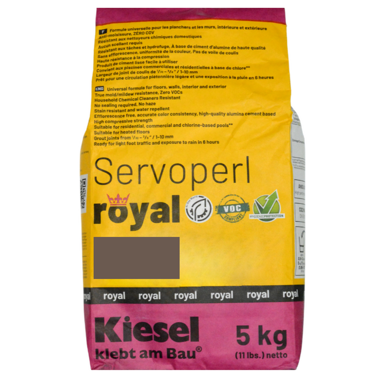 Kiesel Servoperl Royal High-Strength Stain And Water Repellent Grout 11lbs (5kg), Alumina Cement Based, Designed For Walls, Floor Tile Installations