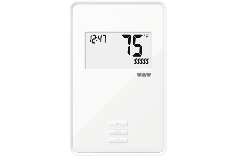 Schluter Systems Ditra-Heat-E-R Non-Programmable Digital Thermostat with Indicator Light and a Floor Sensor - Ideal for Bathrooms and Kitchens - Built in GFCI, Supports 120V/240V Cables - DHERT103/BW